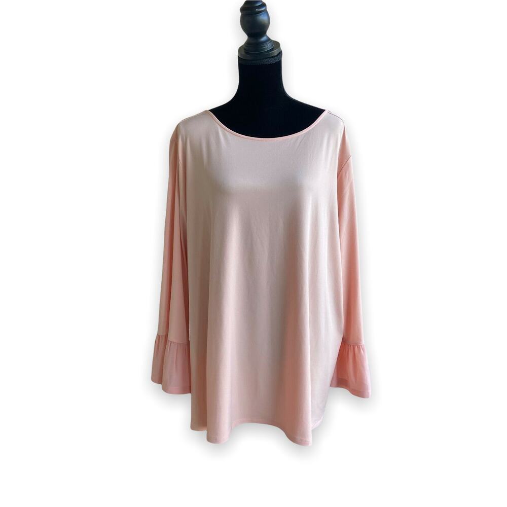 The Limited Womens Top Size 2X‎ Coral Pink Bell Sleeve Career Workwear NEW